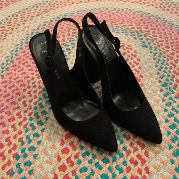 new look black slingback shoes